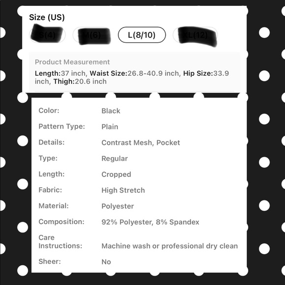 🖤 SHEIN Mesh Insert Pocket Legging 🖤 - Picture 9 of 10